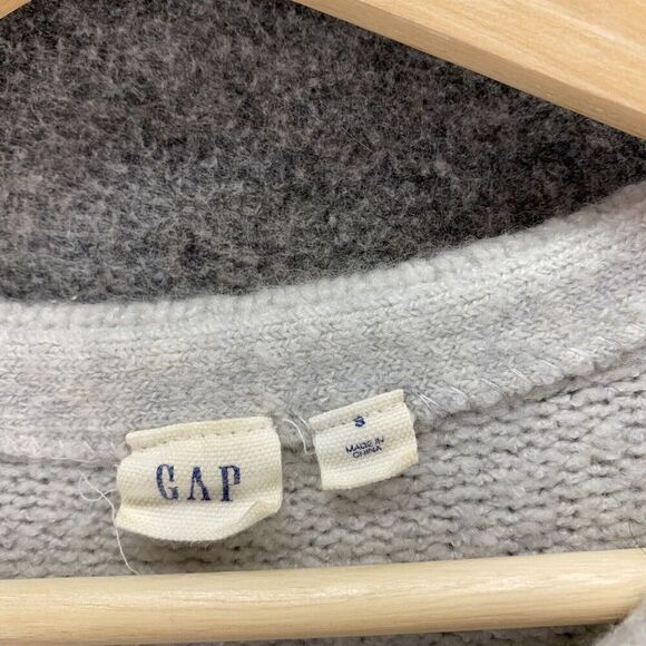 Gap Sweater Pullover Women S Small Gray Wool Cotton Crew Neck Long Sleeve Solid - Picture 5 of 9
